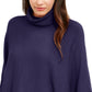 Alfani Women's Petite Turtleneck Poncho Sweater Purple Size Petite Small-Medium