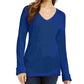Charter Club Women's Cotton Textured V-Neck Sweater Blue Size Large