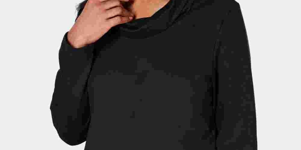 Karen Scott Women's Heather Long Sleeve Turtle Neck Blouse Top Size Black Size Small