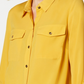 Charter Club Women's Petite Solid Button-Up Shirt  Gold Size PL