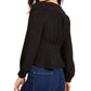French Connection Women's Blouse Blaine Crepe Button Front Black Size 12