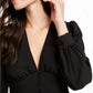 French Connection Women's Blouse Blaine Crepe Button Front Black Size 12