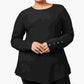 Alfani Women's Plus Ribbed-Knit Tunic Sweater Black Size 0X