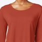 JM Collection Women's Three Quarter Sleeve Top Red Size PS
