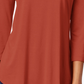 JM Collection Women's Three Quarter Sleeve Top Red Size PS
