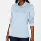 Karen Scott Women's Sport Cowl Neck Top Blue Size Medium