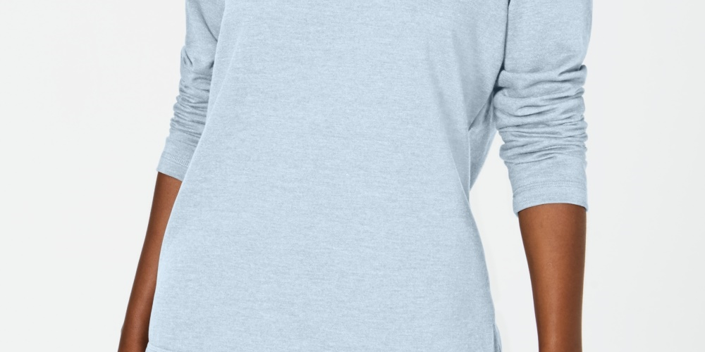 Karen Scott Women's Sport Cowl Neck Top Blue Size Medium