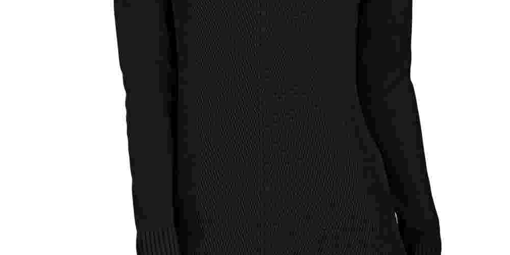 Charter Club Women's Solid Long Sleeve V Neck Sweater Black Size Petite Small