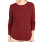 Charter Club Women's Cable Knit Button Trim Sweater Red Size PS/M