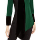 Alfani Women's Petite Asymmetrical-Hem Colorblocked Top Green Size Petite
