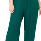NY Collection Women's Plus Size Ribbed Belted Jumpsuit Green Size 2XP