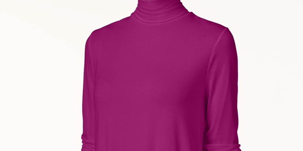 JM Collection Women's Petite Turtleneck Top Pink Size PL