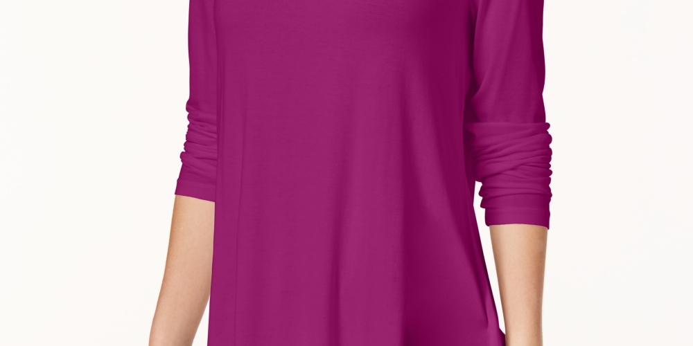 JM Collection Women's Petite Turtleneck Top Pink Size PL