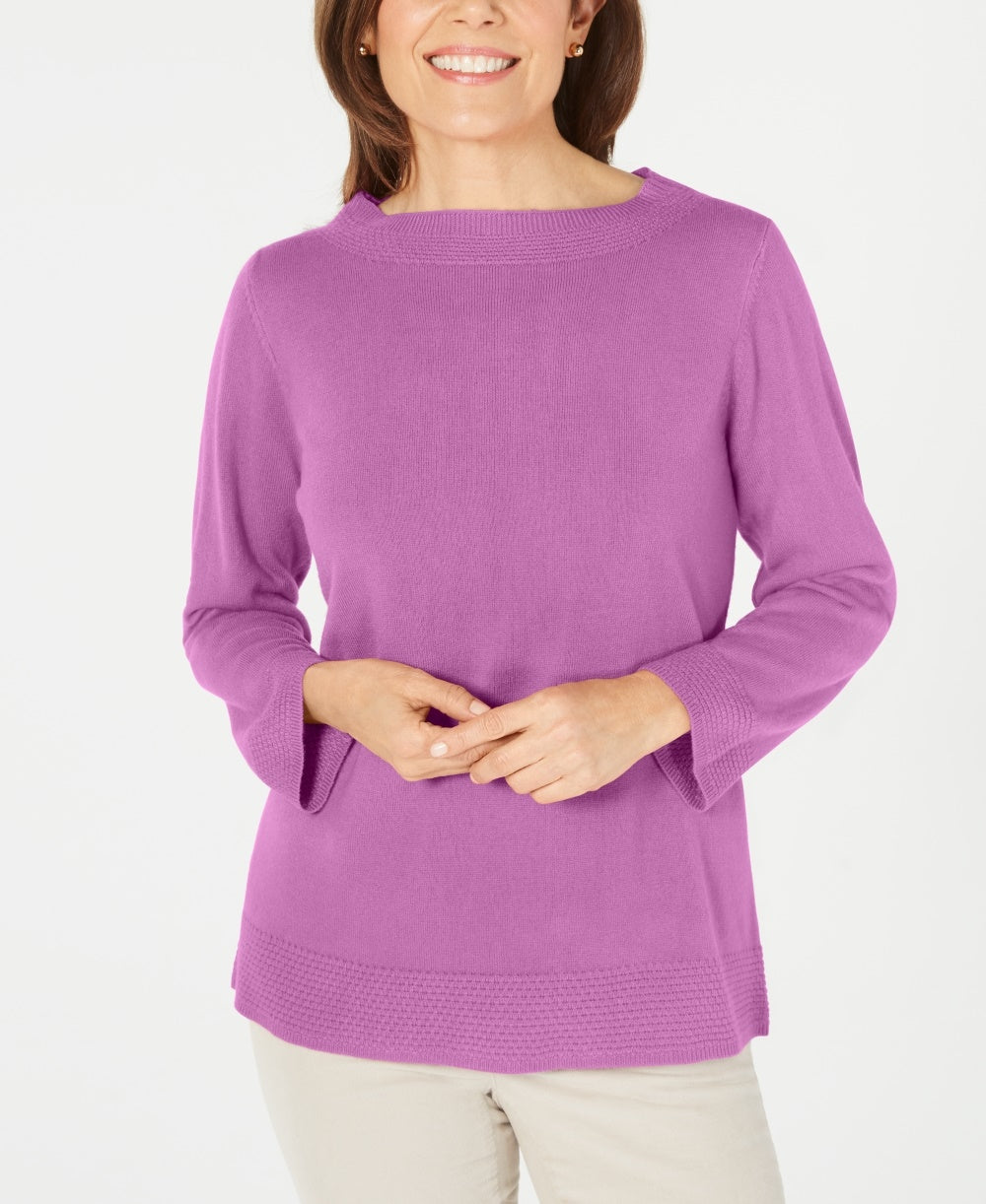 Karen Scott Women's BOATneck Sweater Purple Size Petite Medium