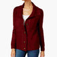 Karen Scott Women's Ribbed Long Sleeve With Buttons Sweater Red Size Petite Small