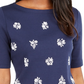 Karen Scott Women's Printed Scalloped Cotton Top Blue Size X-Small