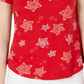 Style & Co Women's Printed V Neck T Shirt Red Size PM