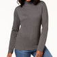 Karen Scott Women's Long Sleeve Mock Neck Cotton Top Gray Size Petite X-Large
