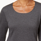 Karen Scott Women's Cotton Scoop Neck Top Gray Size Petite Medium