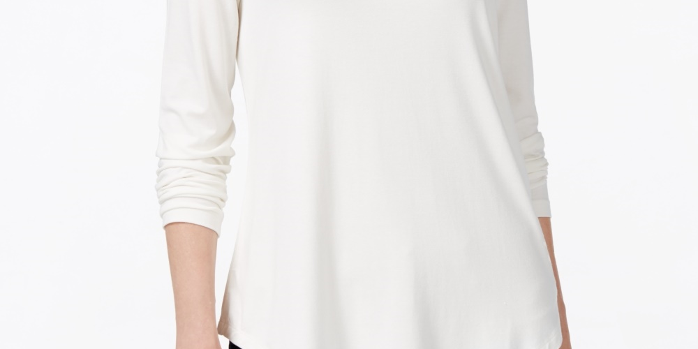 JM Collection Women's Petite Turtleneck Top  Natural Size Petite