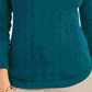Charter Club Women's Petite Cable-Knit Button-Trim Sweater Green Size Petite