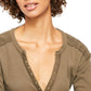 Free People Women's Military Mix Henley Size Green Size Medium