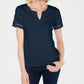 Charter Club Women's Split Neck Cotton Top Blue Size Large