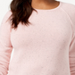 Karen Scott Women's Long Sleeve Curved Hem Sweater Pink Size Petite Medium