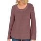 Style & Co Women's Petite Mixed-Stitch Sweater  Purple Size PP
