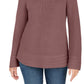 Style & Co Women's Petite Mixed-Stitch Sweater  Purple Size PP