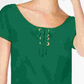 INC International Concepts Women's Solid Short Sleeve Scoop Neck T Shirt Top Green Size Petite Small
