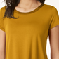 Alfani Women's Satin Trim High Low T Shirt Yellow Size PP