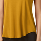 Alfani Women's Satin Trim High Low T Shirt Yellow Size PP