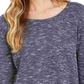 Style & Co Women's Textured Long Sleeve Jewel Neck Sweater Blue Size Petite Medium