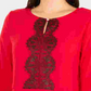 NY Collection Women's Lace Front Peplum Top Red Size Petite XL
