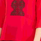 NY Collection Women's Lace Front Peplum Top Red Size Petite XL