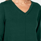 Karen Scott Women's V Neck Pullover Sweater Green Size Large