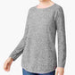 Karen Scott Women's Heather Long Sleeve Jewel Neck T Shirt Top White Size Petite X-Large