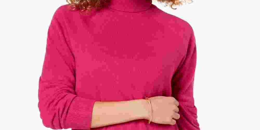 Karen Scott Women's Turtleneck Sweater Pink Size Small