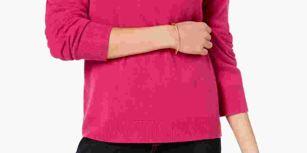 Karen Scott Women's Turtleneck Sweater Pink Size Small