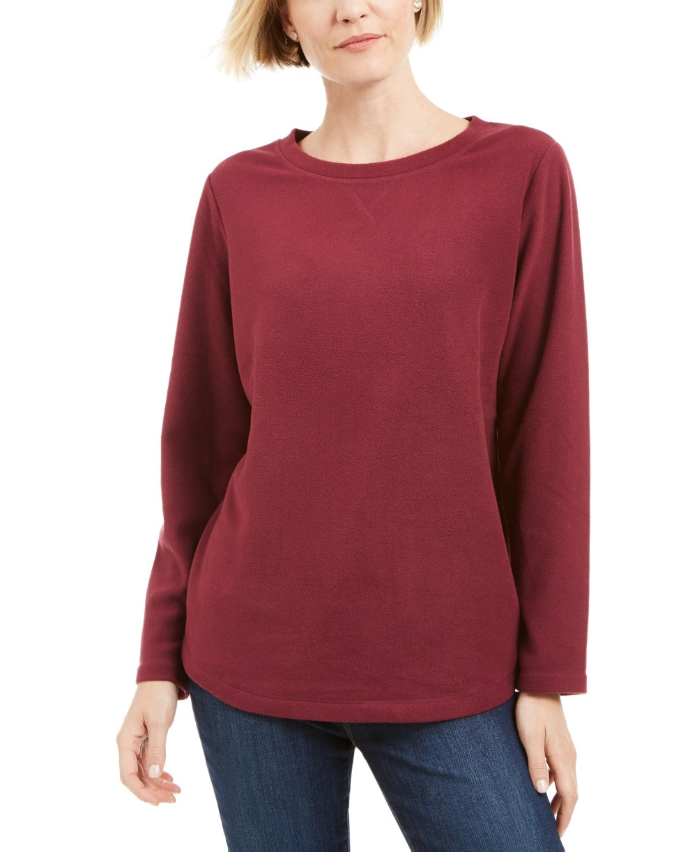 Karen Scott Women's Petite Microfleece Top Purple Size Petite X-Large