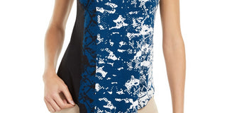 Alfani Women's Printed Round Hem T Shirt Blue Size PM