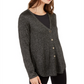 Alfani Women's Metallic Shirttail Cardigan Sweater Black Size Petite Small