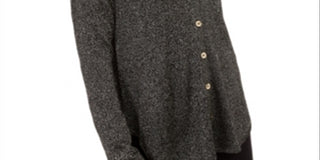 Alfani Women's Metallic Shirttail Cardigan Sweater Black Size Petite Small