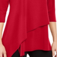 Alfani Women's Asymmetrical Envelope Hem Top Red Size Petite Medium