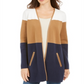 Charter Club Women's Milano Cotton Colorblocked Cardigan Blue Size Small