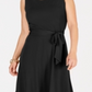Charter Club Women's Belted Midi Dress Deep Black Size Petite X-Large