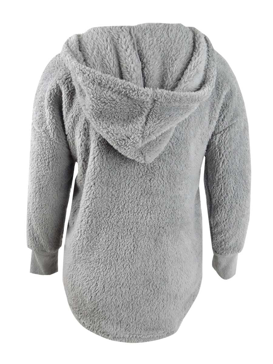 Hippie Rose Junior's Cozy Cardigan Gray Size X-Large