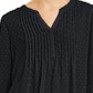 Charter Club Women's Double Ruffle Textured Pintuck Top Black Size Petite Small