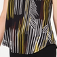 Alfani Women's Printed V Neck T-Shirt Black Size Small